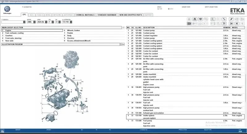 ETKA Catálogo Piezas Completo del (Grupo VAG 2025)