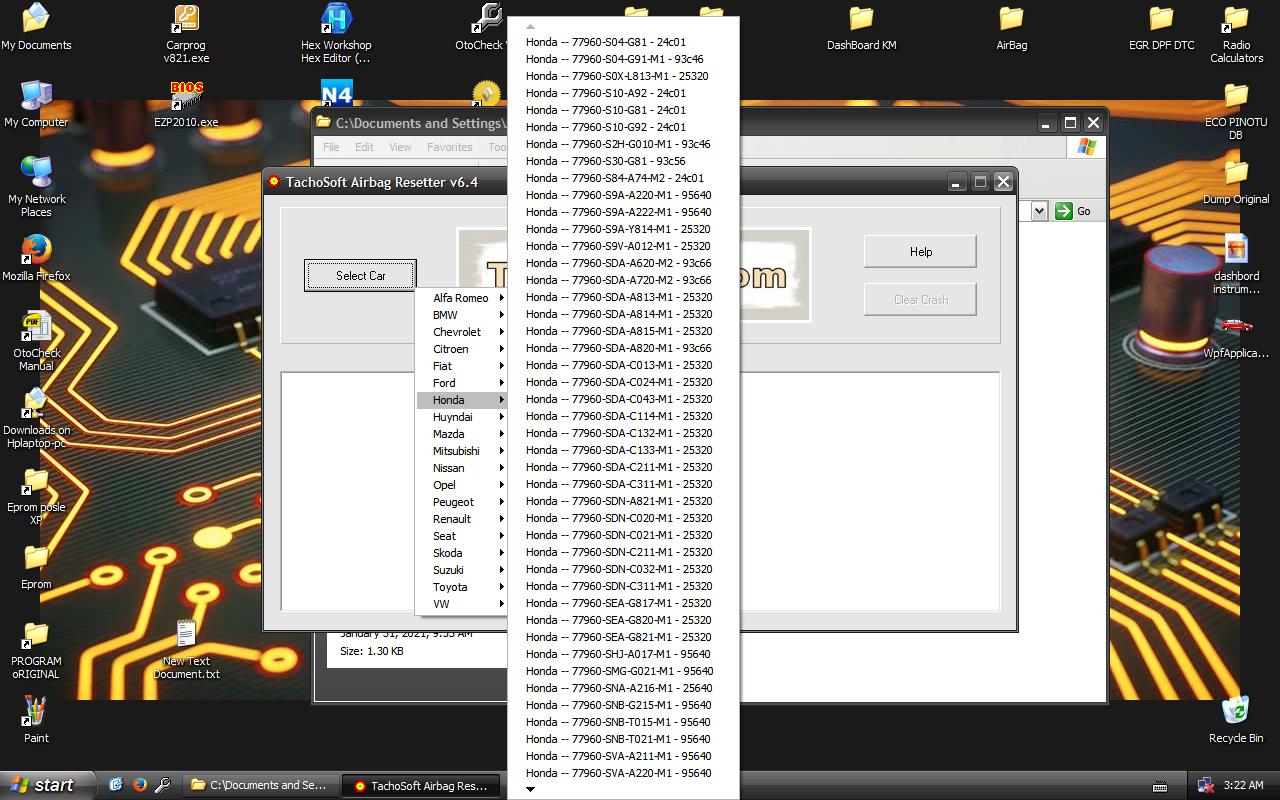 Tachosoft airbag reseteo