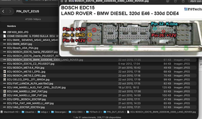 🔌 ECU PINOUT (todas las ECU)